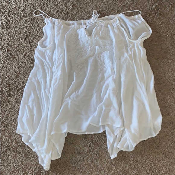 Off the shoulder cold shoulder top white to creamy white - Picture 3 of 6